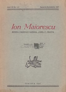 Ion Maiorescu, Revista Colegiului National ''Carol I'', Craiova