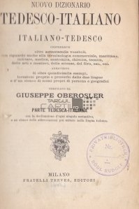 Nuovo dizionario tedesco-italino e italiano-tedesco / Noul dictionar german-italian si italian-german