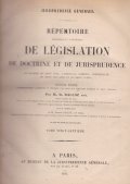 Repertoire de legislation de doctrine et de jurisprudence