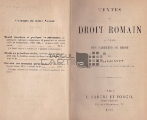 Textes de droit romain / Texte de drept roman pentru facultatile de drept