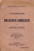 Contributiune la bibliografia romaneasca
