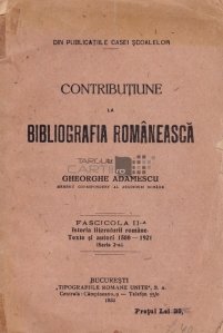 Contributiune la bibliografia romaneasca