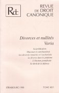 Divorces et nullites. Varia. 1/1998