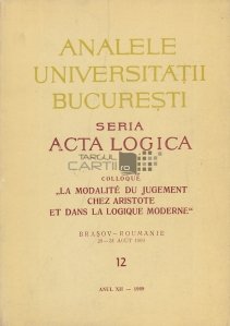 Analele Universitatii Bucuresti, Nr. 12, Anul XII, 1969