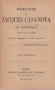 Memoires de Jacques Casanova de Seingalt