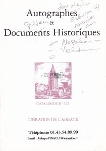 Autographes et Documents Historiques / Autografe si documente istorice