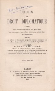 Cours de droit diplomatique / Curs de drept diplomatic