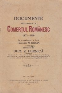 Documente privitoare la Comertul romanesc 1473-1868
