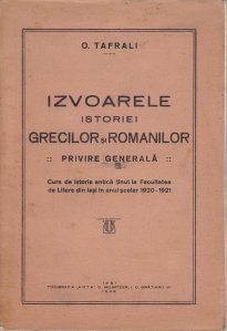 Izvoarele istoriei grecilor si romanilor: privire generala
