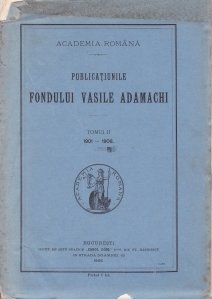 Publicatiunile Fondului Vasile Adamachi