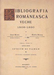 Bibliografia romaneasca veche (1508-1830)