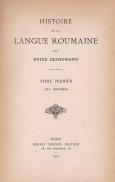 Histoire de la Langue Roumaine