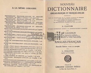 Nouveau dictionnaire anglais-francais et francais anglais