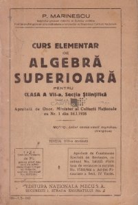 Curs elementar de algebra superioara