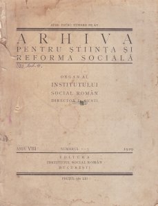 Arhiva pentru stiinta si reforma sociala