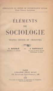 Elements de sociologie / Elemente de sociologie