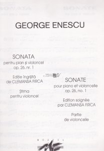 Sonata pentru pian si violoncel op. 26, nr.1 / Sonate pour piano et violoncelle op. 26, no.1
