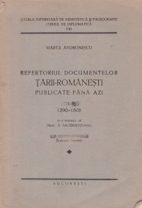 Repertoriul documentelor Tarii-Romanesti publicate pana azi
