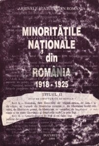 Minoritatile din Romania 1918-1925
