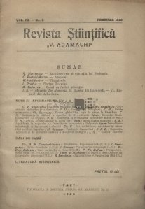 Revista stiintifica "V. Adamachi"