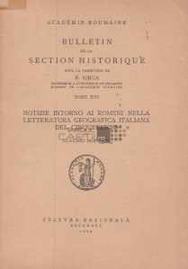Bulletin de la section historique / Buletinul sectiunii istorice