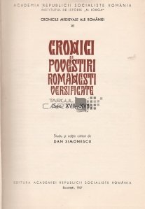 Cronici si povestiri romanesti versificate